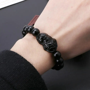 Black Obsidian Brave Troops Charm Bracelet-Your Soul Place